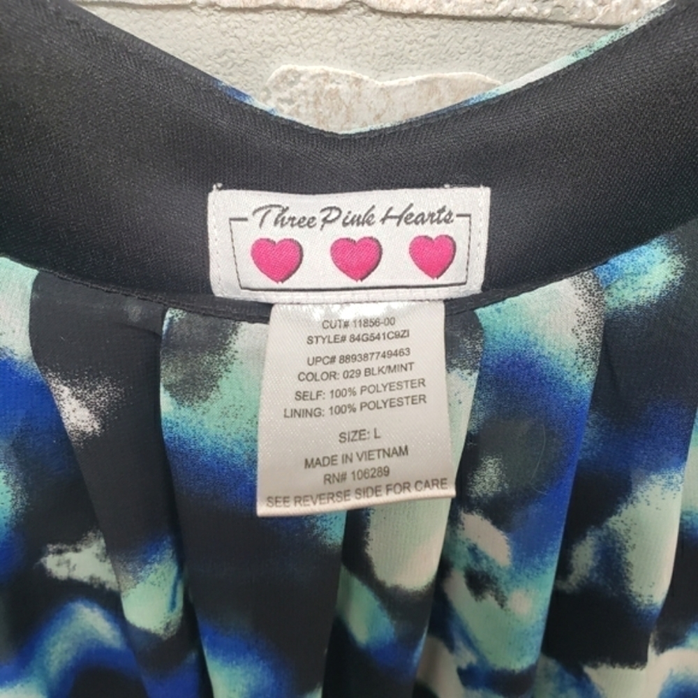 THREE PINK HEARTS Dress Size L - Picture 7 of 8